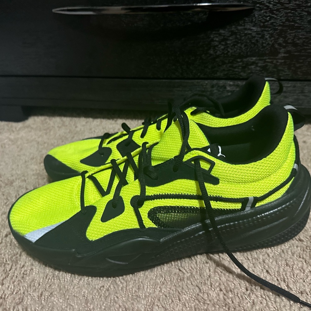 J Cole Puma Men's Bright Green and Black Sneakers